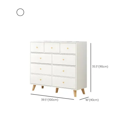Minimalist Natural Wooden Double Dresser with 9-Drawers Image - 31