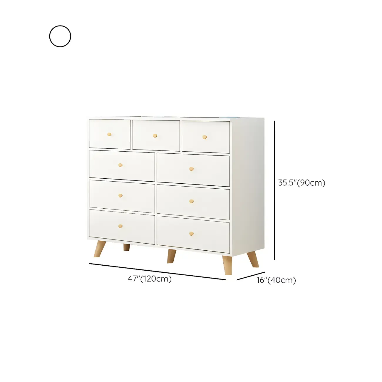Minimalist Natural Wooden Double Dresser with 9-Drawers Image - 32