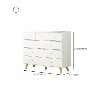 Minimalist Natural Wooden Double Dresser with 9-Drawers Image - 32