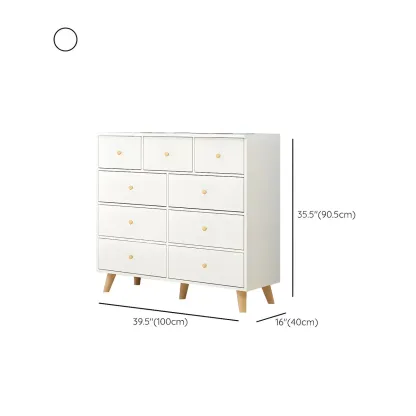 Minimalist Natural Wooden Double Dresser with 9-Drawers Image - 34