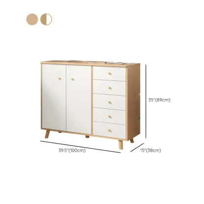 Minimalist Natural Wooden Double Dresser with 9-Drawers Image - 36