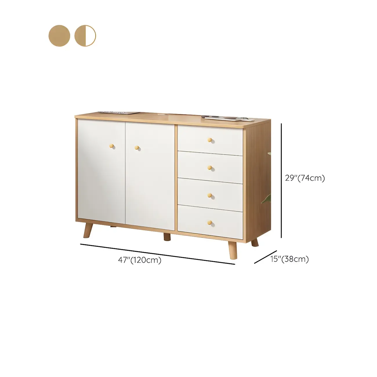 Minimalist Natural Wooden Double Dresser with 9-Drawers Image - 37