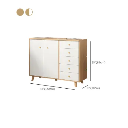 Minimalist Natural Wooden Double Dresser with 9-Drawers Image - 38