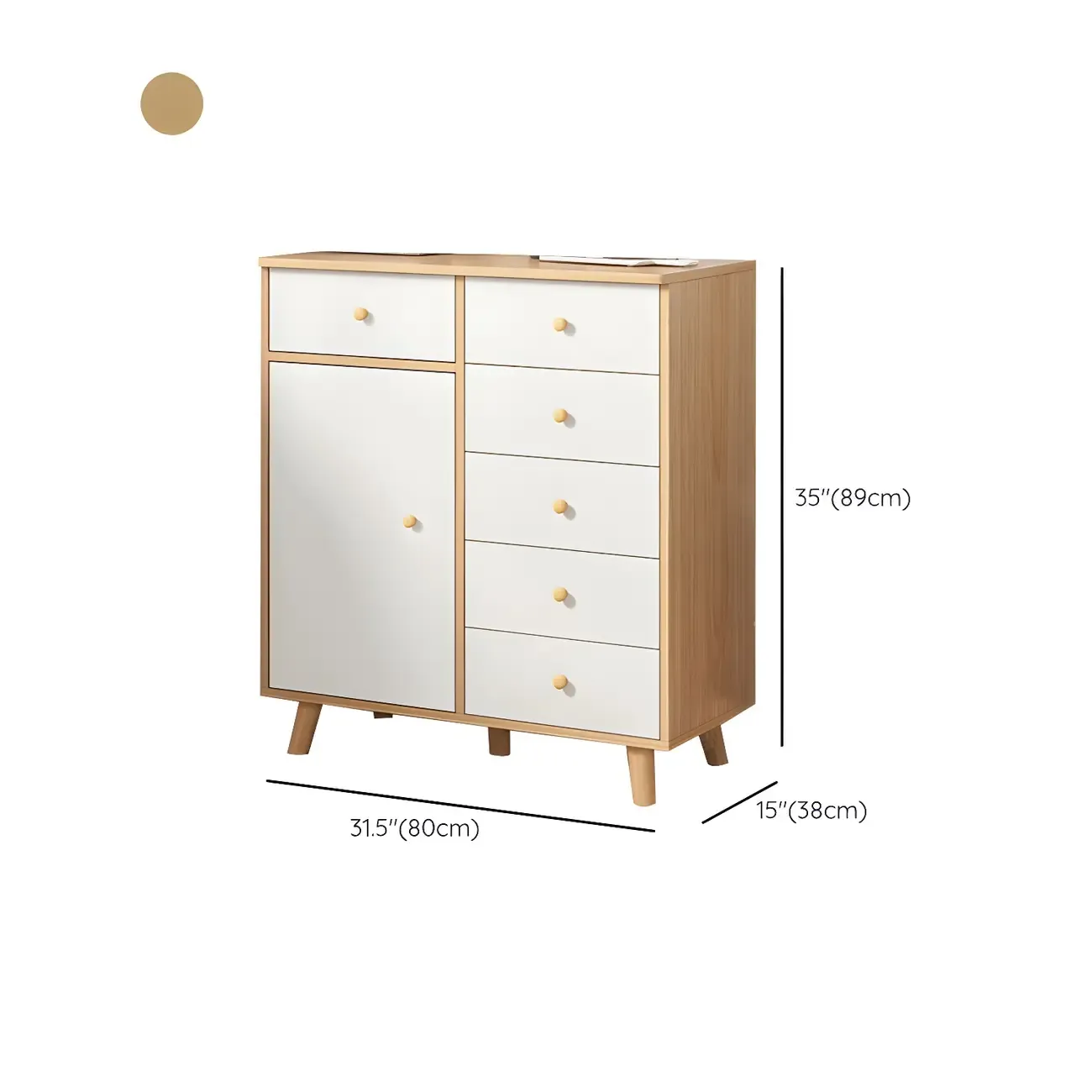 Minimalist Natural Wooden Double Dresser with 9-Drawers Image - 40