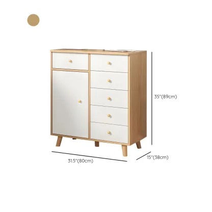 Minimalist Natural Wooden Double Dresser with 9-Drawers Image - 40