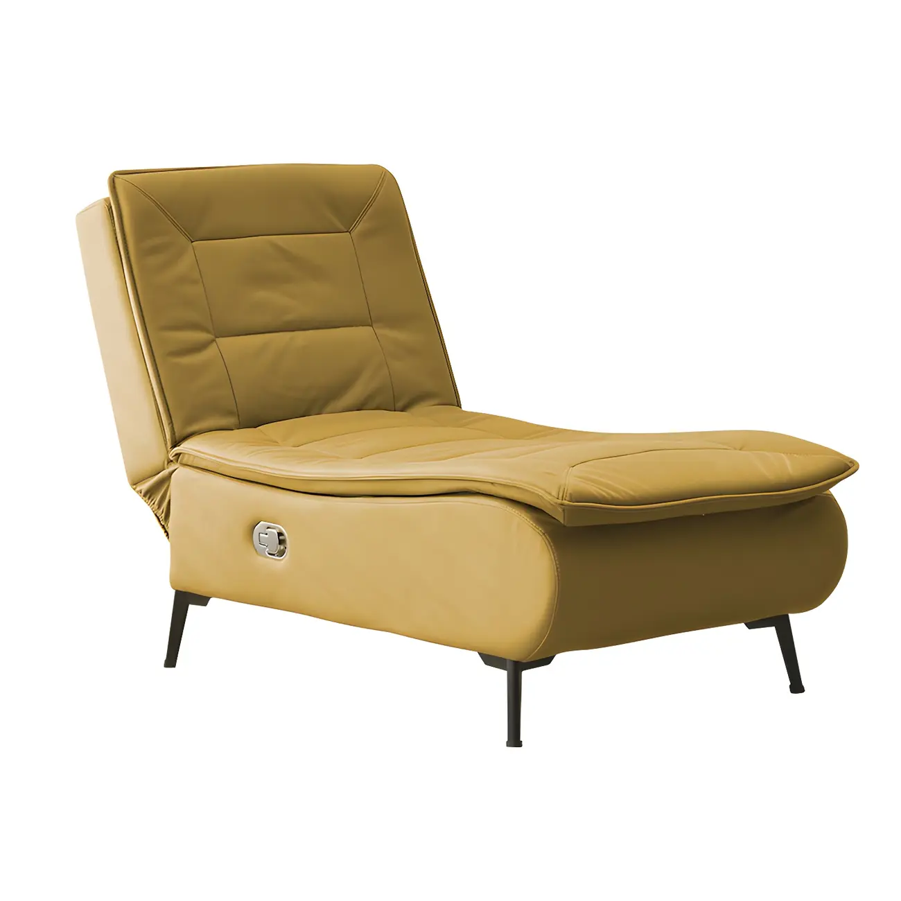 Simple Solid Leather Armless Adjustable Chaise Lounge Image - 1 | homeyfad