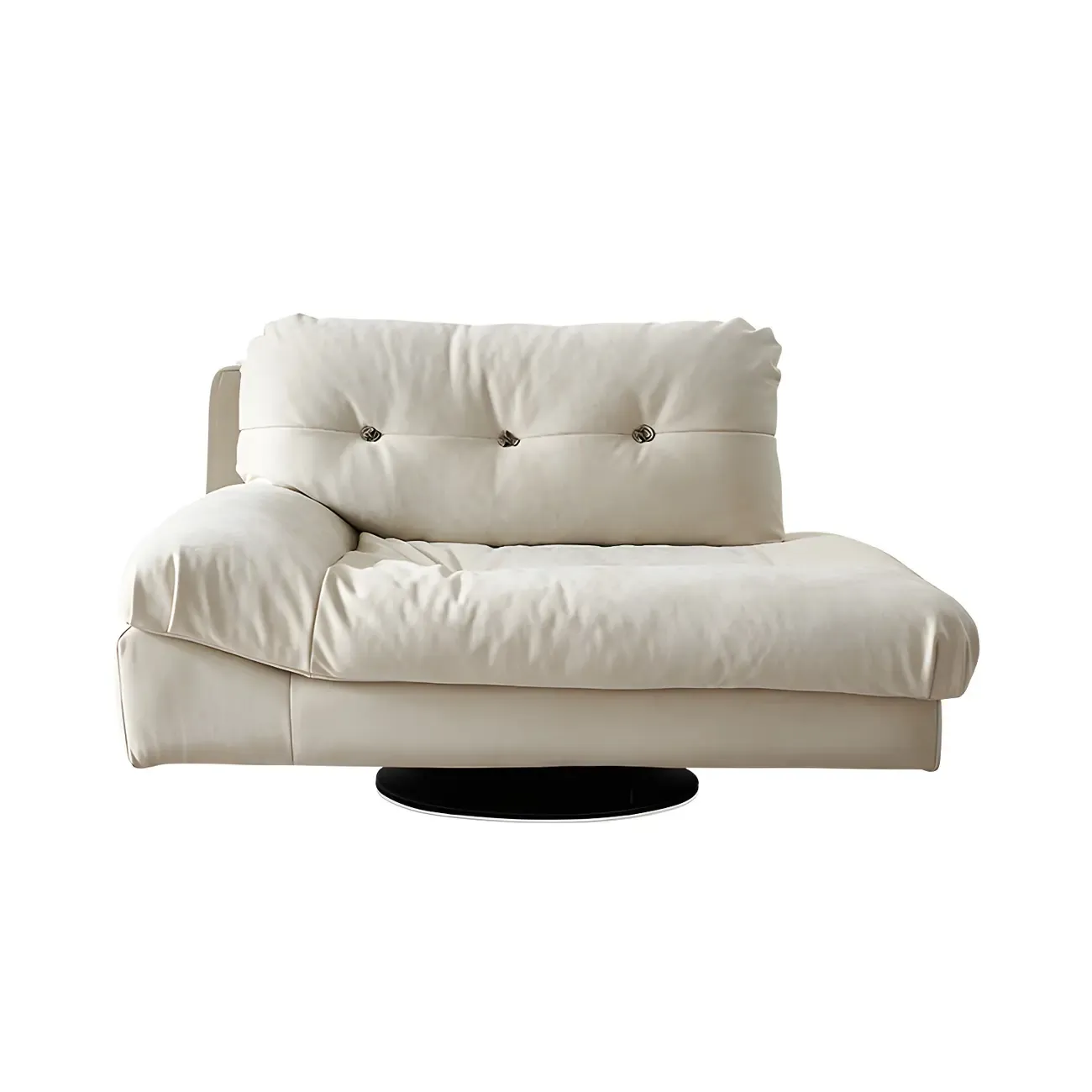 Modern White Genuine Leather Reclining Chaise Lounge Image - 5