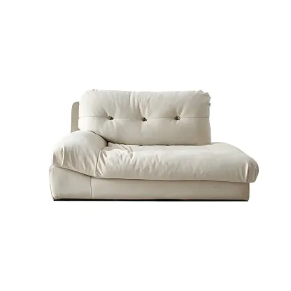 Modern White Genuine Leather Reclining Chaise Lounge Image - 6
