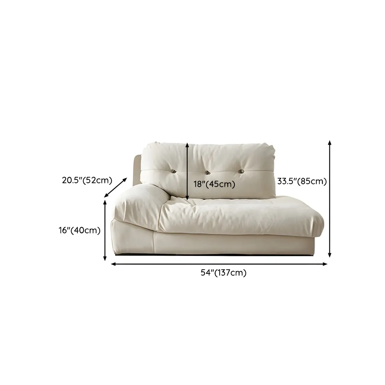 Modern White Genuine Leather Reclining Chaise Lounge Image - 8
