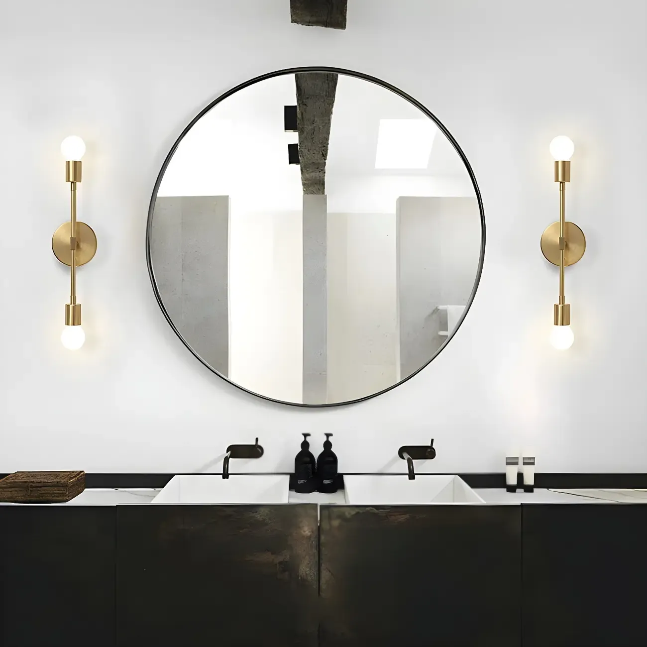 Modern Globe Vanity Light Elegant Double Wall Sconce Image - 2