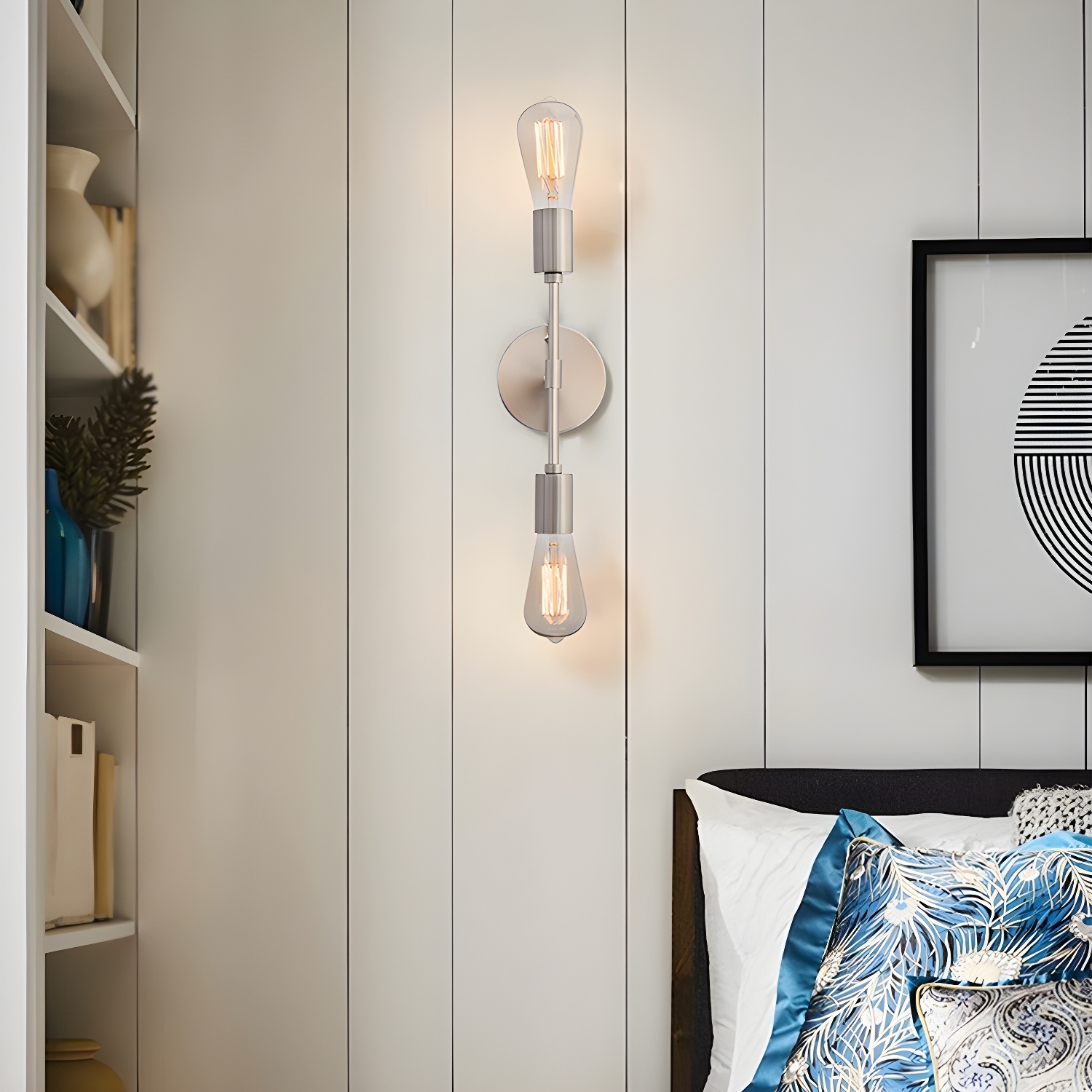 Modern 2-Light Globe Metal Bathroom Vanity Light