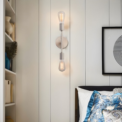 Modern 2-Light Globe Metal Bathroom Vanity Light