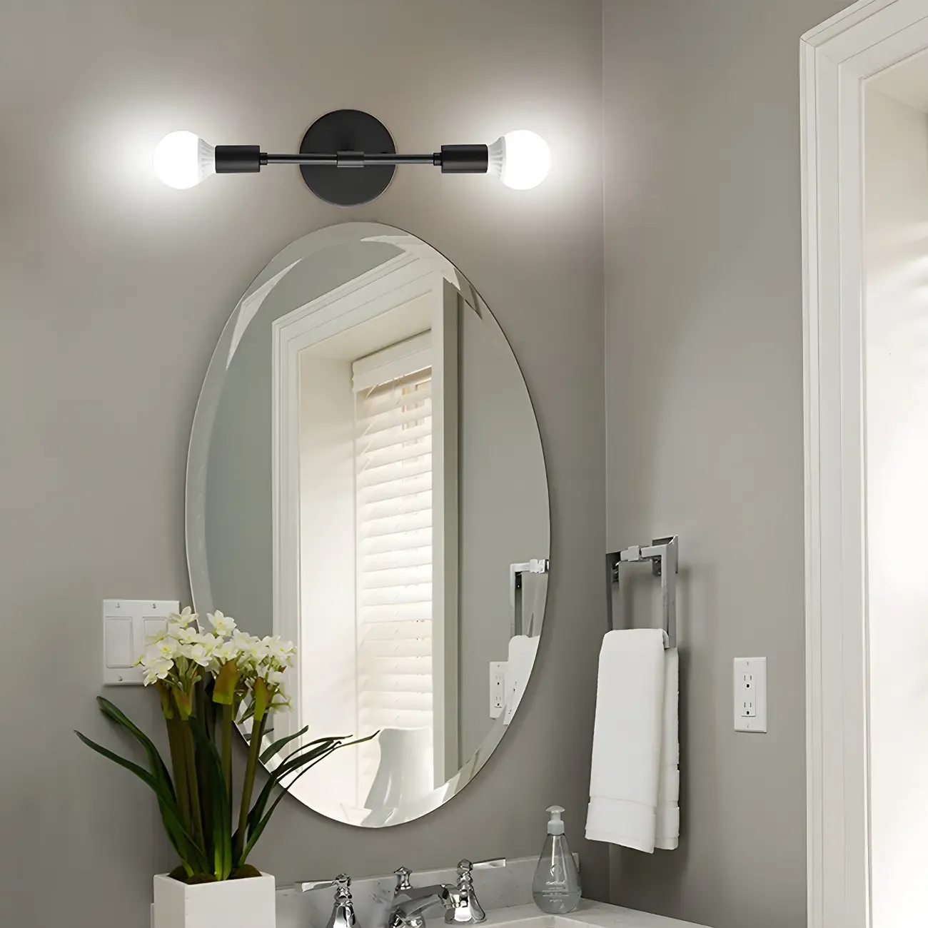 Modern Globe Vanity Light Elegant Double Wall Sconce Image - 1