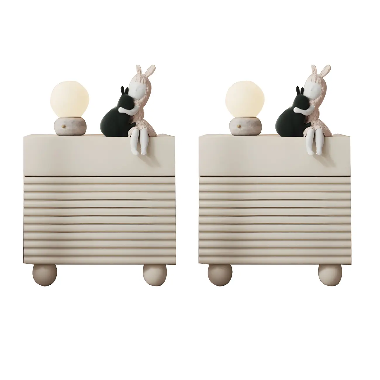 Princess Rectabgular White Wood Nightstand with 2 Drawers Image - 11 | homeyfad