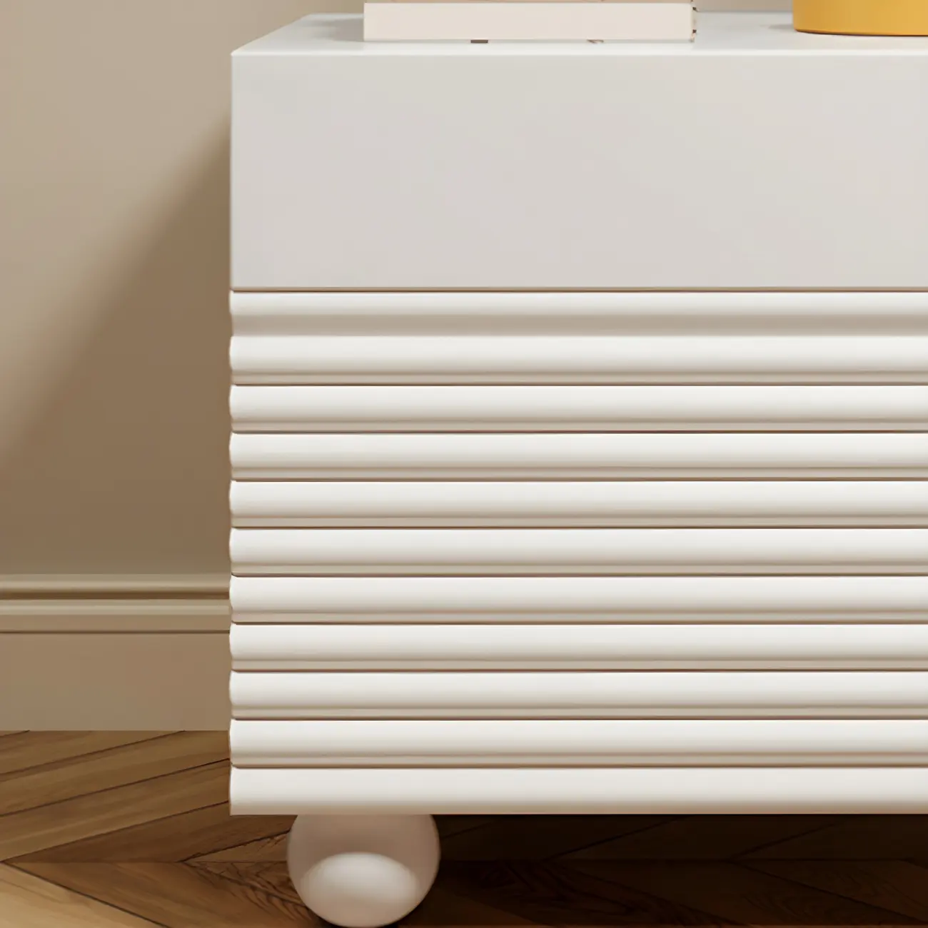 Princess Rectabgular White Wood Nightstand with 2 Drawers Image - 13 | homeyfad