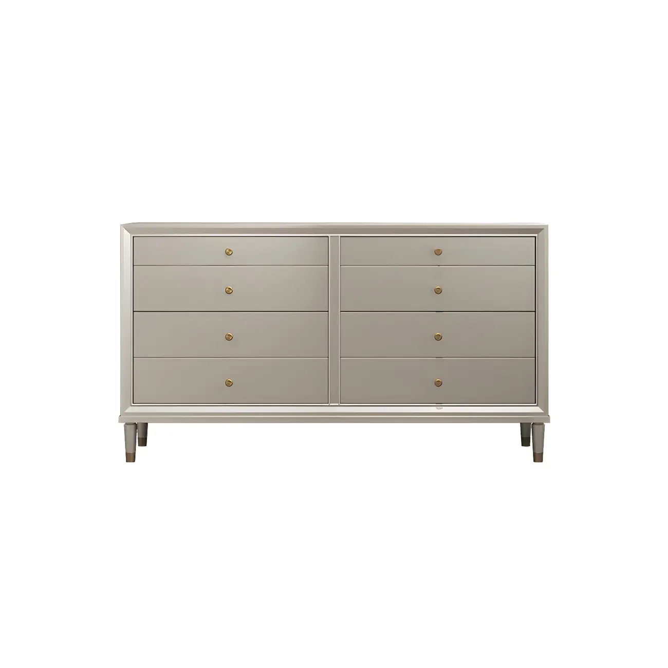 Stylish Silver Wooden Dressers with Gold Handle & Drawers Image - 2 | homeyfad