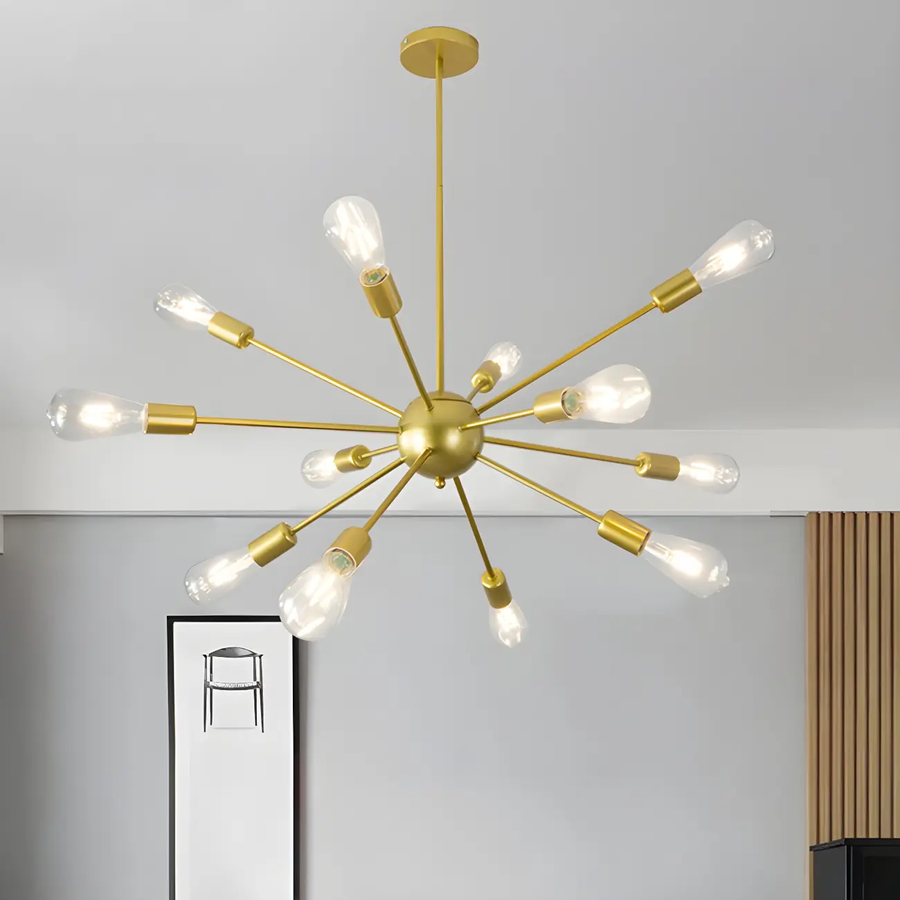 Modern Adjustable Gold Metal Sputnik Chandelier Image - 1 | homeyfad