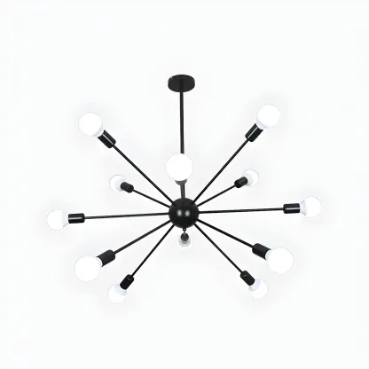 Modern Adjustable Gold Metal Sputnik Chandelier Image - 9