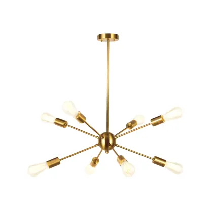 Modern Adjustable Gold Metal Sputnik Chandelier Image - 11
