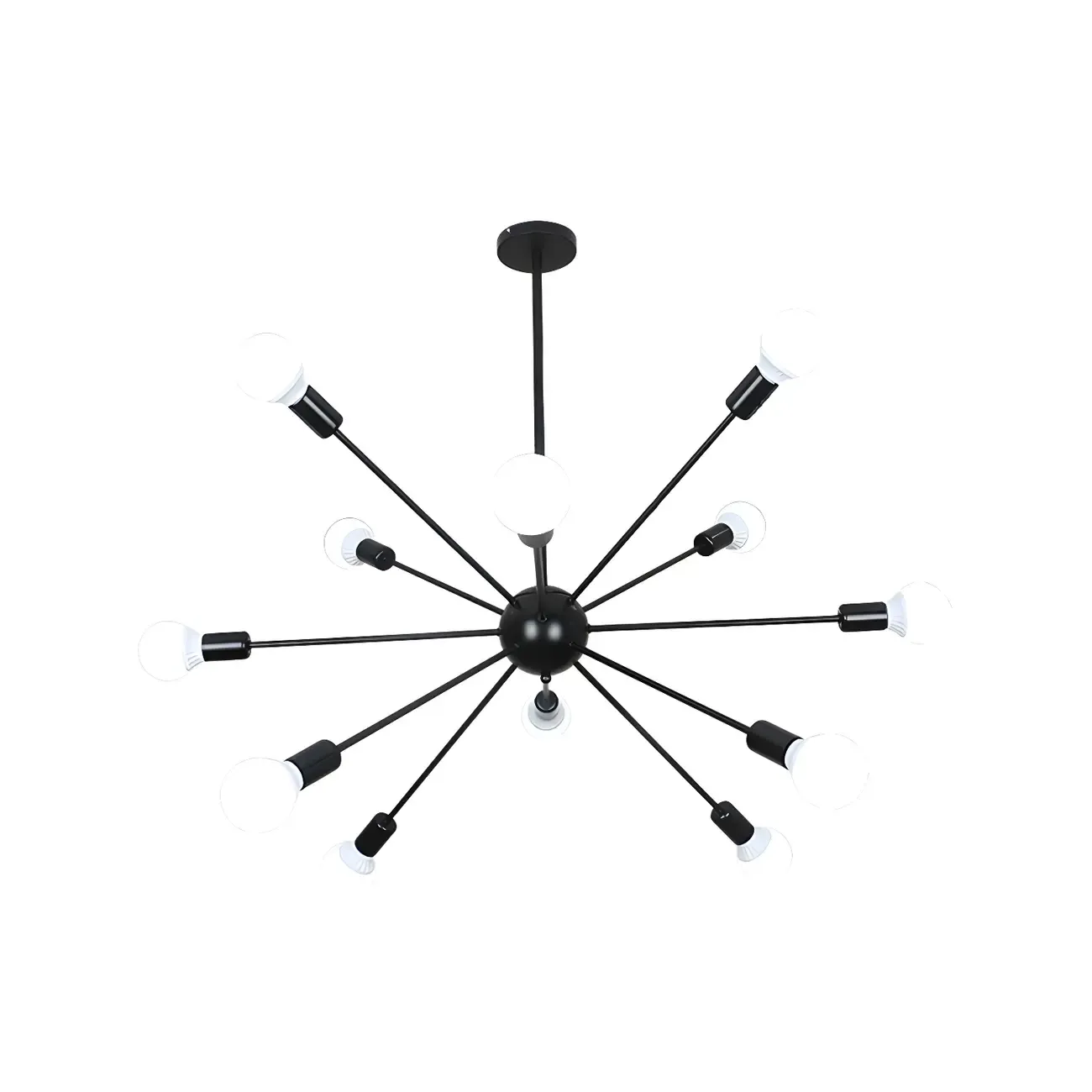 Modern Adjustable Gold Metal Sputnik Chandelier Image - 12