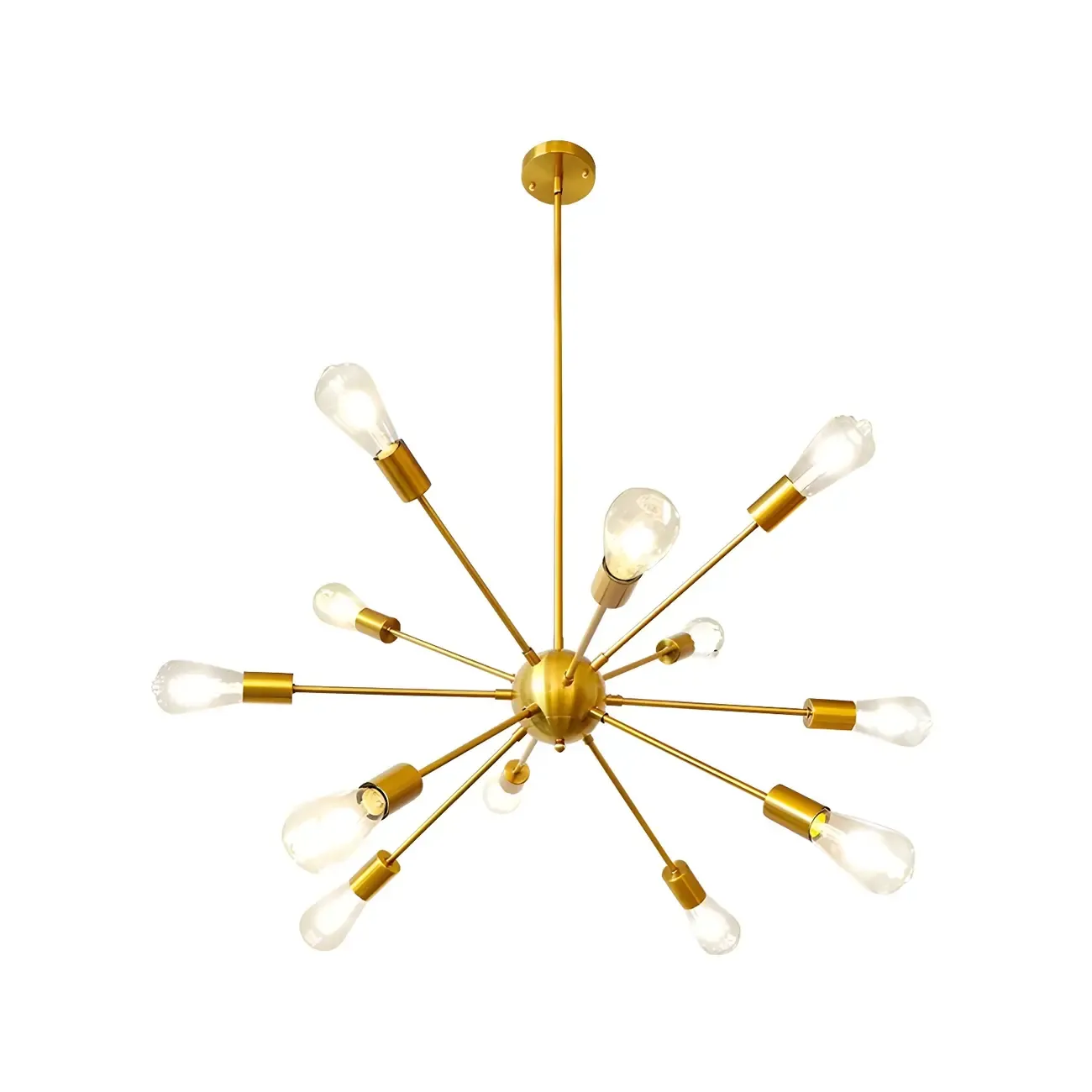 Modern Adjustable Gold Metal Sputnik Chandelier Image - 13