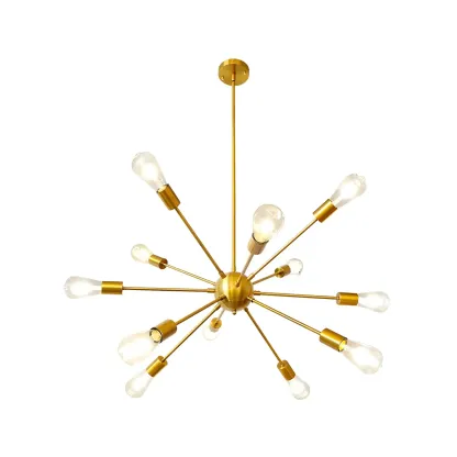 Modern Adjustable Gold Metal Sputnik Chandelier Image - 13