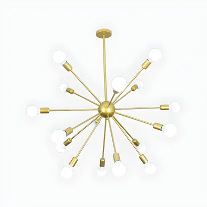 Modern Adjustable Gold Metal Sputnik Chandelier Image - 14