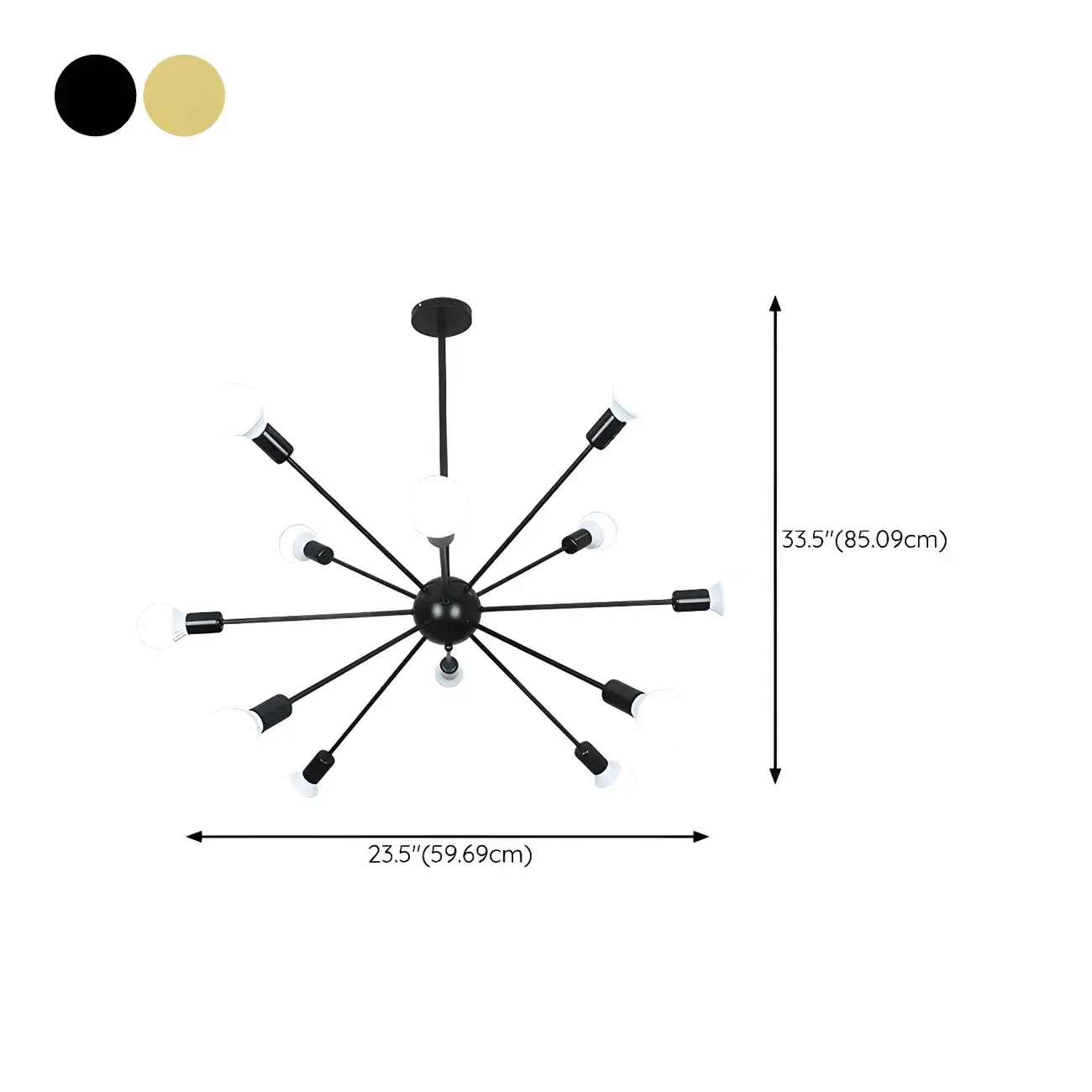 Modern Adjustable Gold Metal Sputnik Chandelier Image - 23