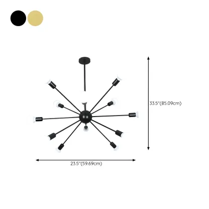 Modern Adjustable Gold Metal Sputnik Chandelier Image - 23