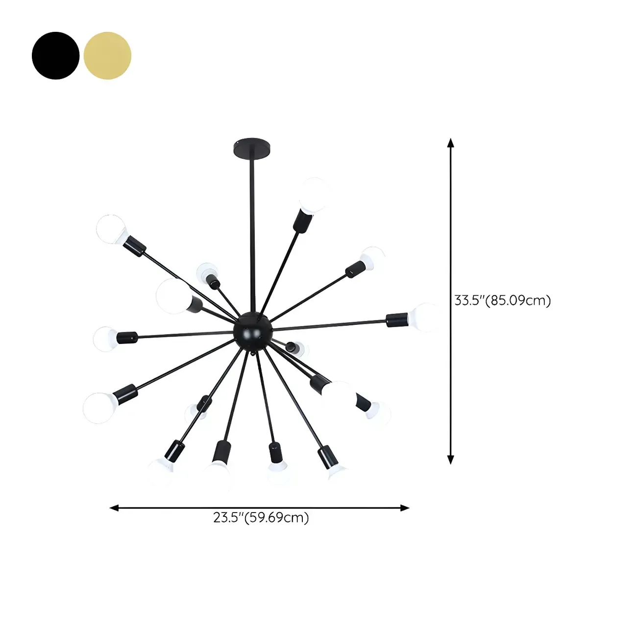 Modern Adjustable Gold Metal Sputnik Chandelier Image - 24