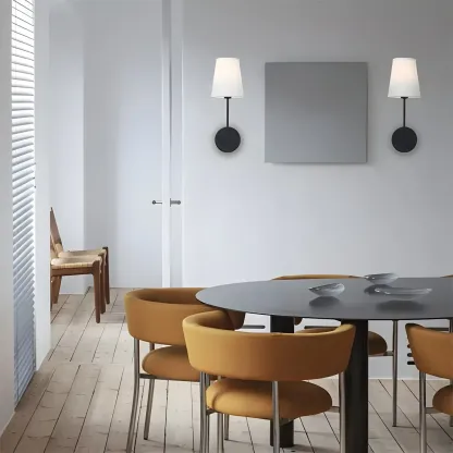 Modern Brass Glam Vanity Light with Fabric Shade