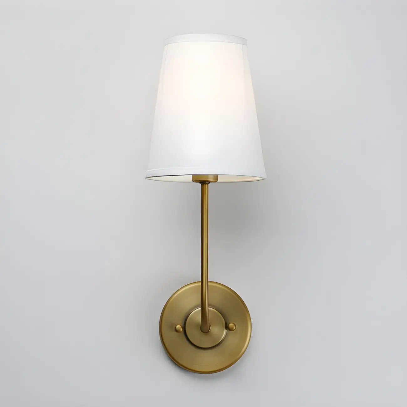 Modern Brass Glam Vanity Light with Fabric Shade | homeyfad