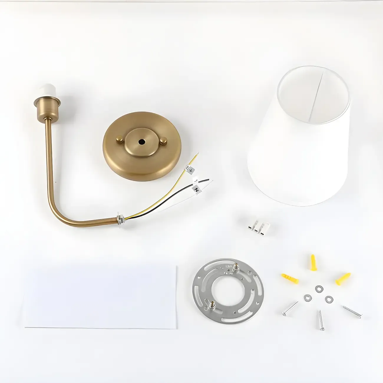 Modern Brass Glam Vanity Light with Fabric Shade