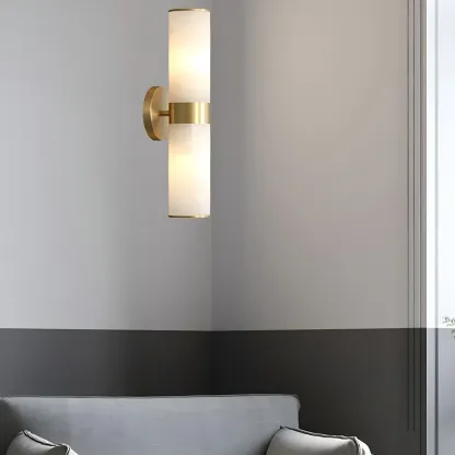 Brass Modern Cylinder Vanity Light for Bathroom Image - 4
