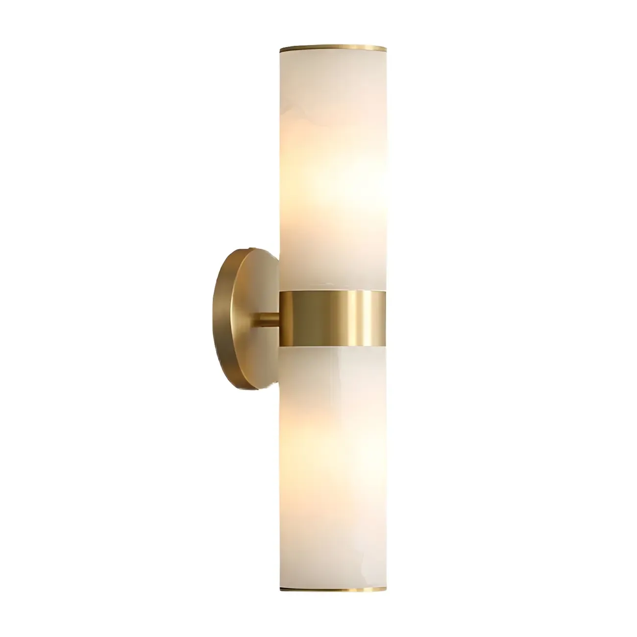 Brass Modern Cylinder Vanity Light for Bathroom Image - 5