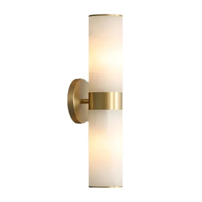 Brass Modern Cylinder Vanity Light for Bathroom Image - 5