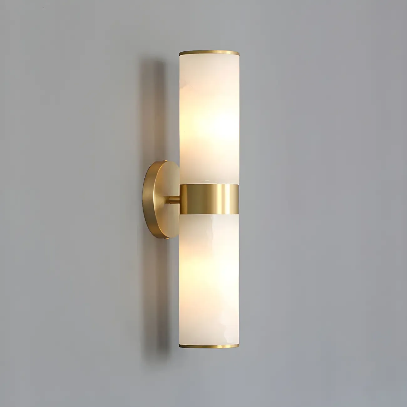 Brass Modern Cylinder Vanity Light for Bathroom Image - 6