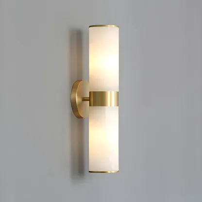 Brass Modern Cylinder Vanity Light for Bathroom Image - 6