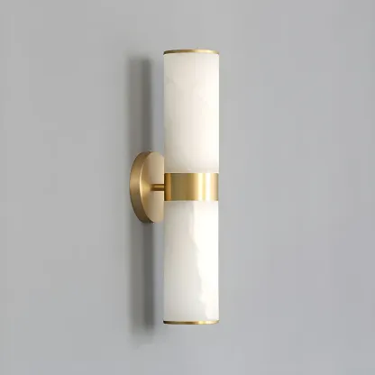 Brass Modern Cylinder Vanity Light for Bathroom Image - 7