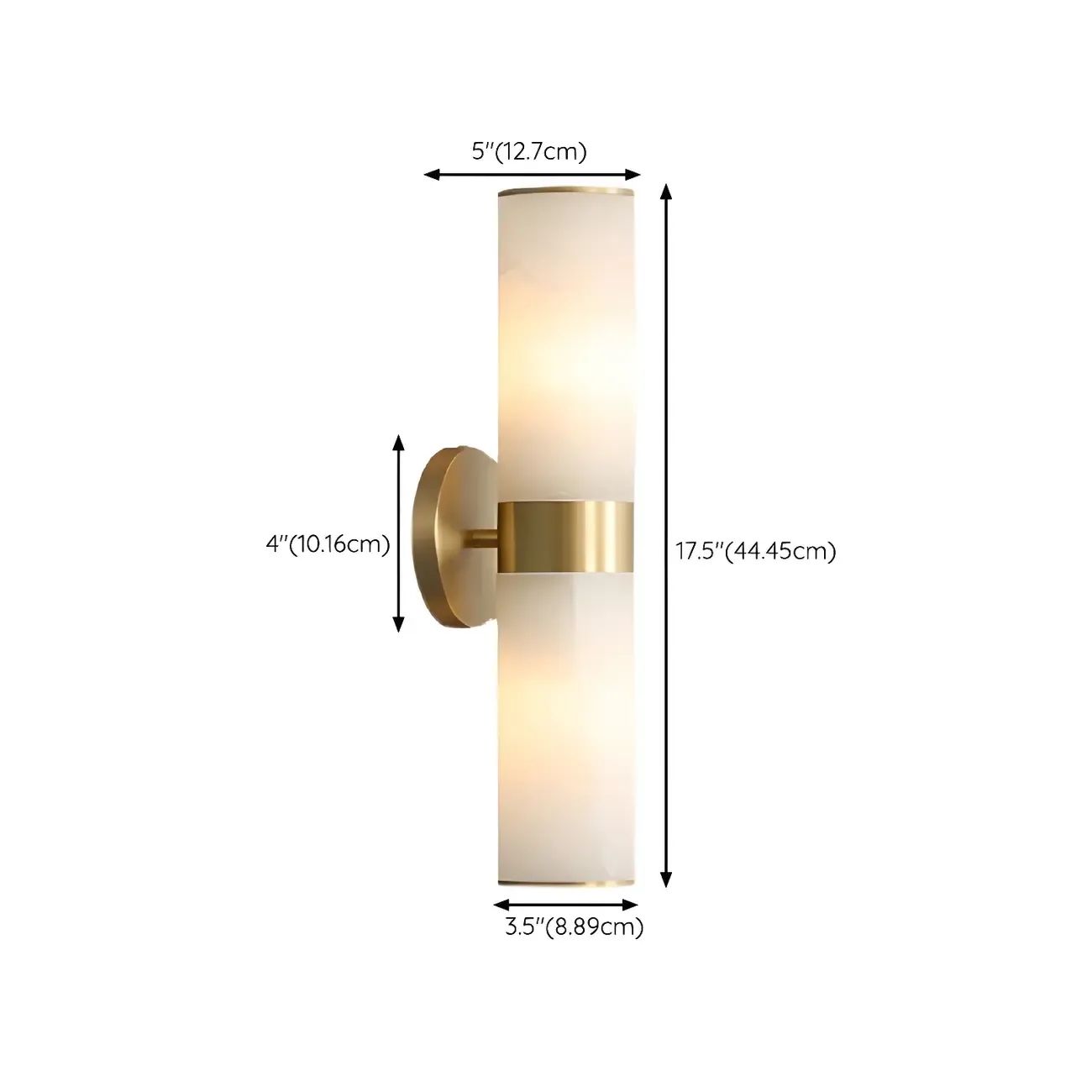 Brass Modern Cylinder Vanity Light for Bathroom #size