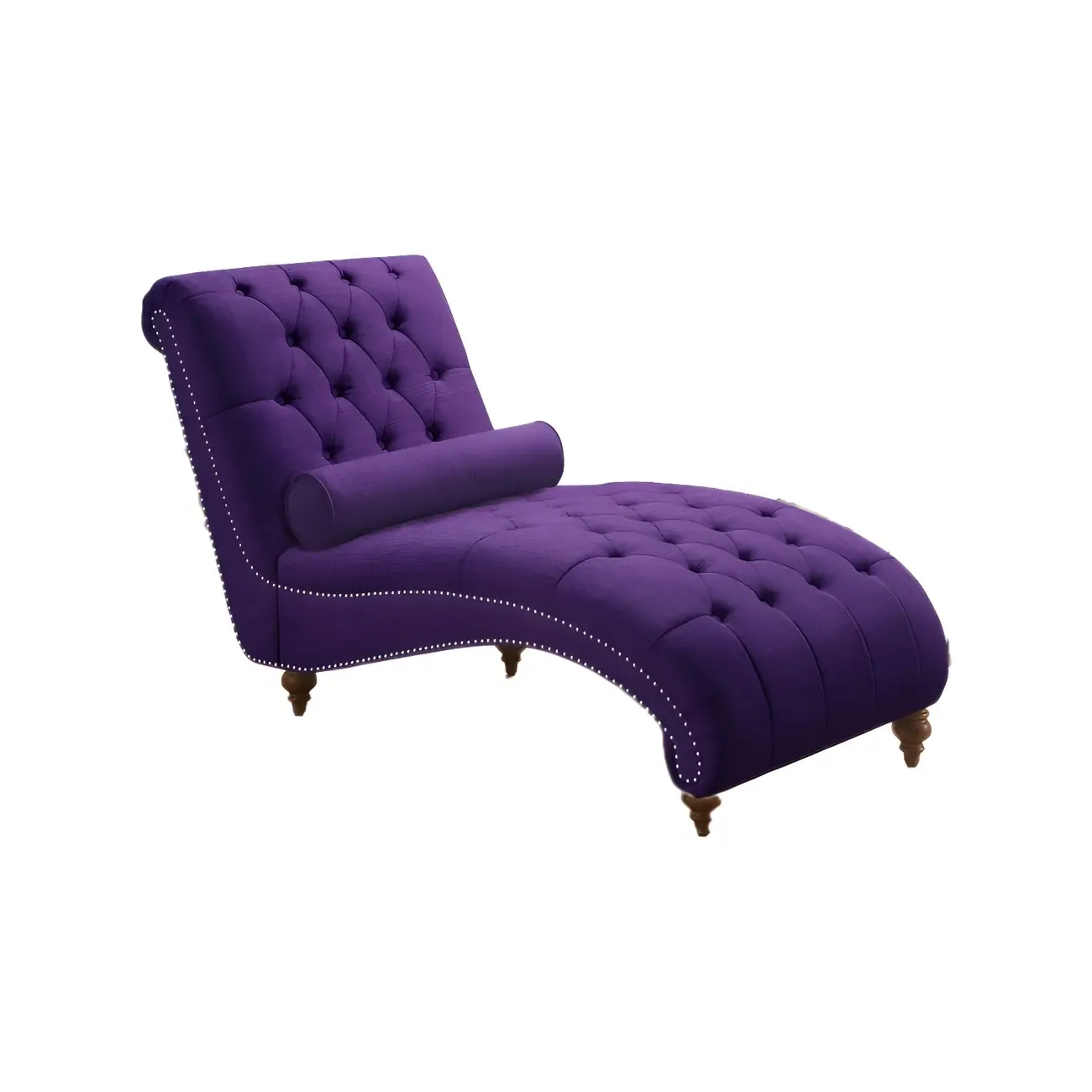 Solid Color Armless Faux Leather Reclining Chaise Lounge Image - 10