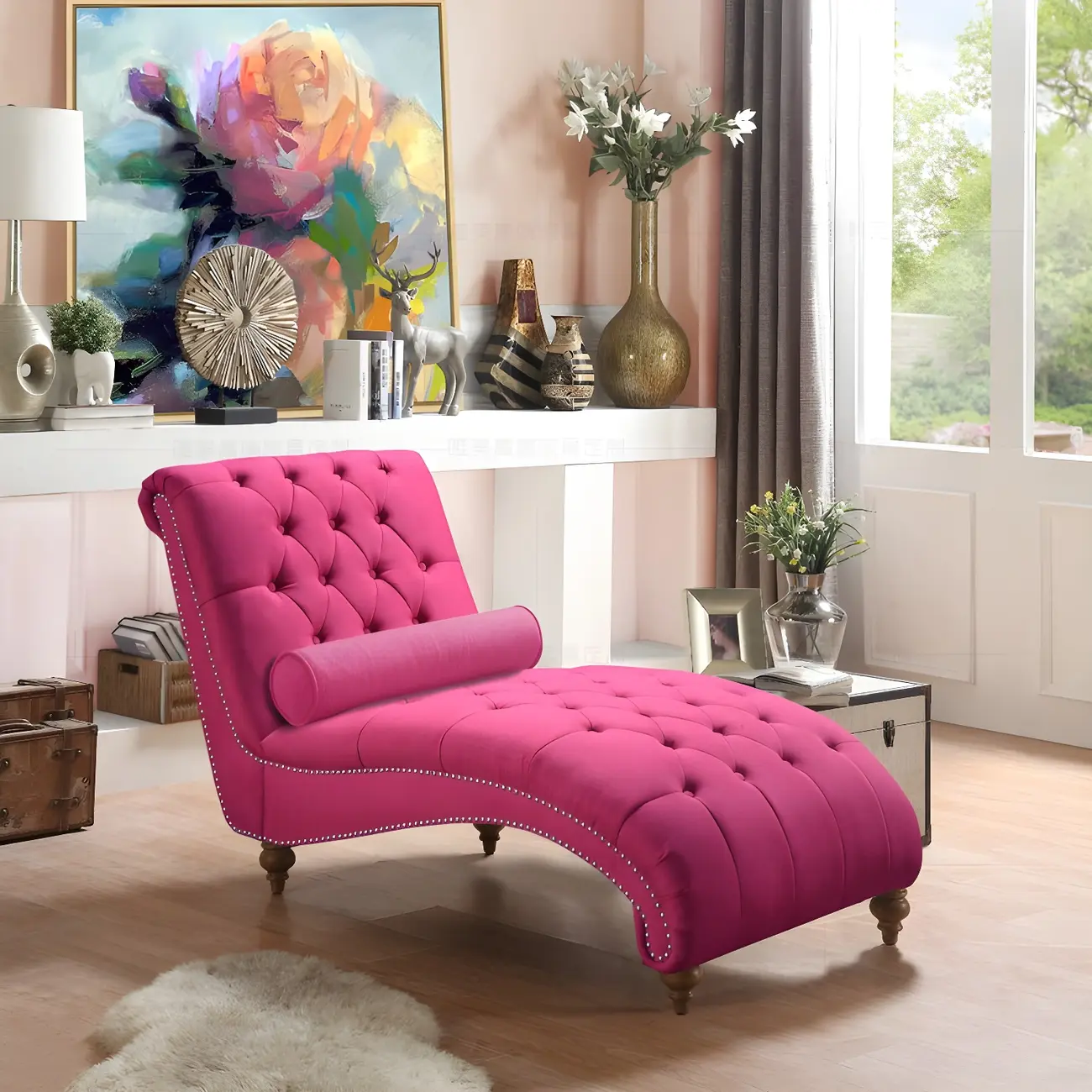 Solid Color Armless Faux Leather Reclining Chaise Lounge Image - 5 | homeyfad