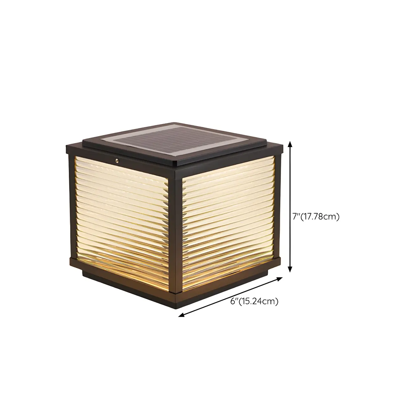 Rectangular Solar Post Cap Light 2-Color LED for Outdoor #size