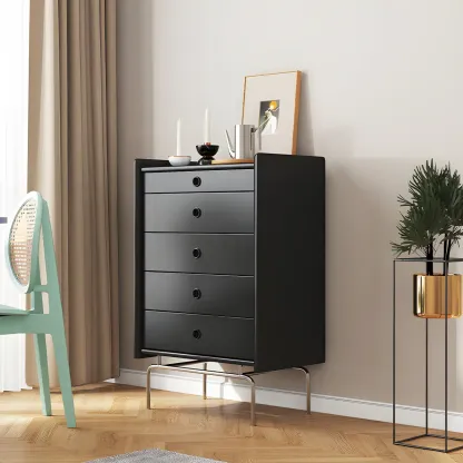 Elegant Grey Wooden Dresser & Chest with Storage for Bedroom Image - 2