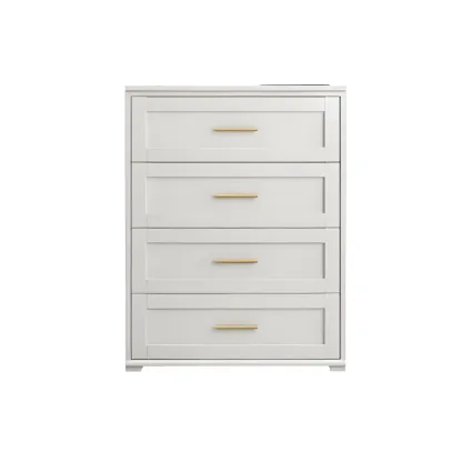 Glam White Wooden Dressers & Chests with Drawers for Bedroom Image - 3