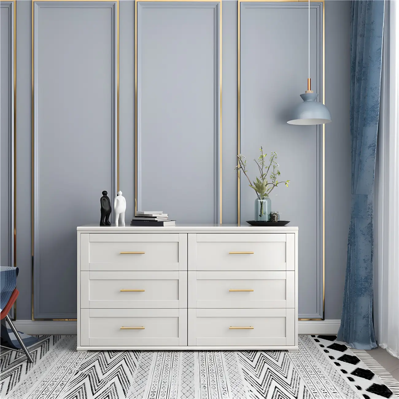Glam White Wooden Dressers & Chests with Drawers for Bedroom Image - 4 | homeyfad