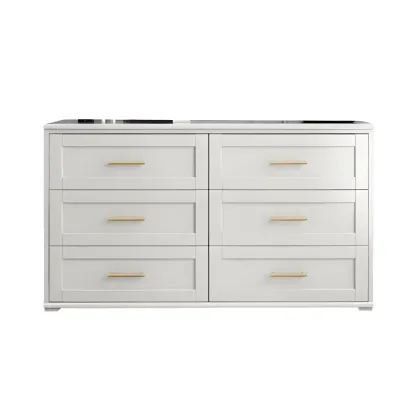 Glam White Wooden Dressers & Chests with Drawers for Bedroom Image - 8