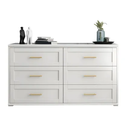 Glam White Wooden Dressers & Chests with Drawers for Bedroom Image - 10