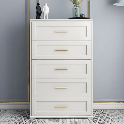 Glam White Wooden Dressers & Chests with Drawers for Bedroom Image - 14