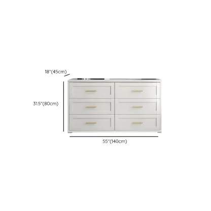 Glam White Wooden Dressers & Chests with Drawers for Bedroom Image - 25